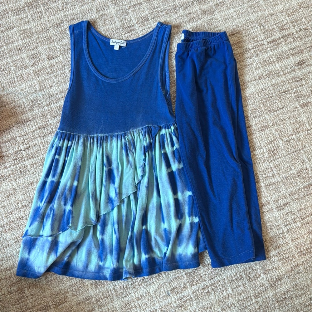 Splendid Outfit Set - Tie Dye Dress and Capris for girls - size 5/6